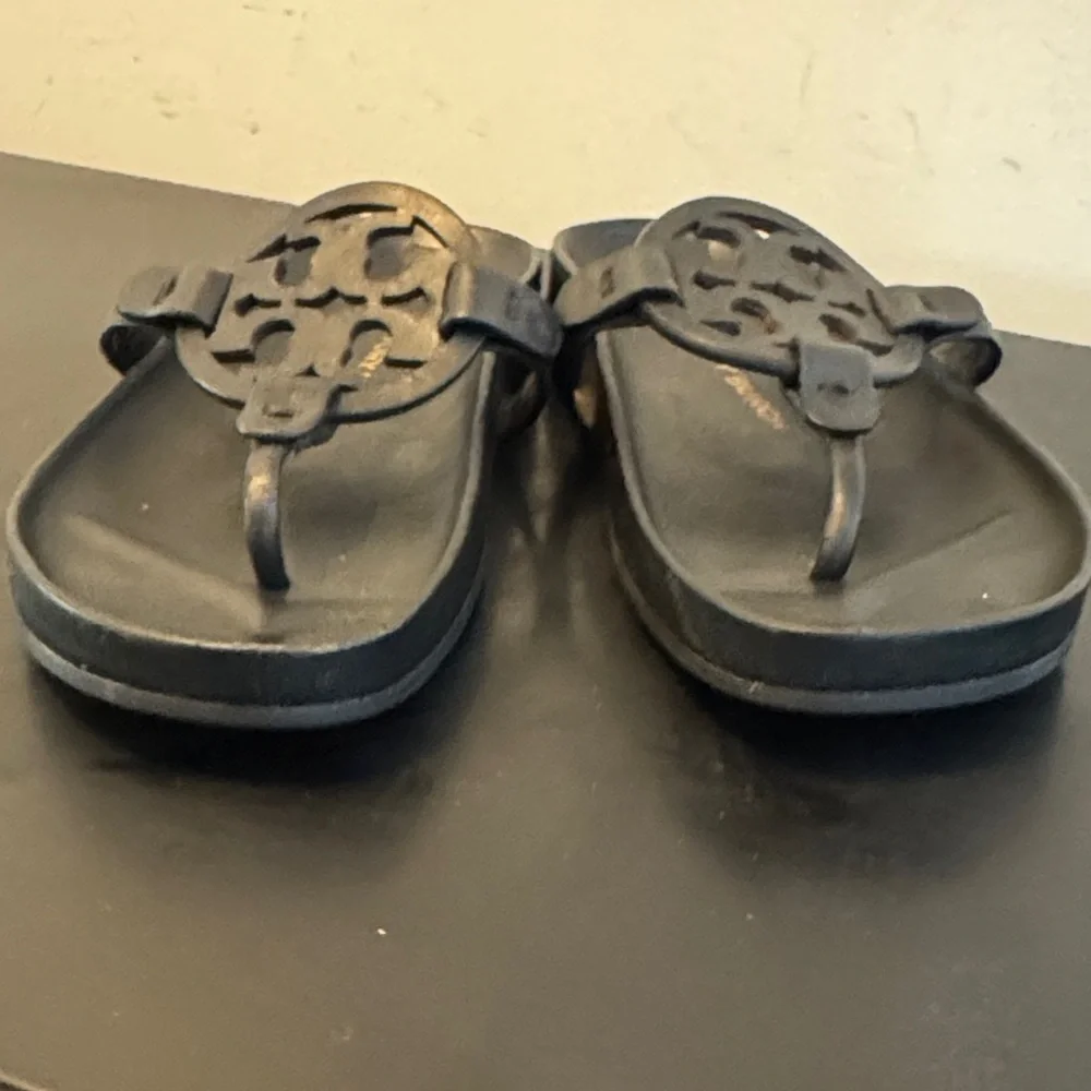 Tory Burch Black Slide Sandals, Like New